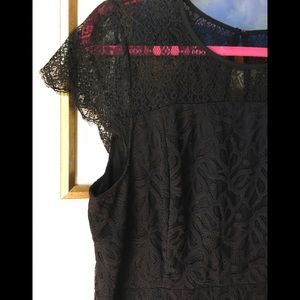 Kensie Black Lace Overlay Sheath Dress